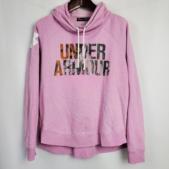 Under Armour UA Favorite Fleece Camo Logo XL Icelandic Rose Light Heather - Picture 3 of 9